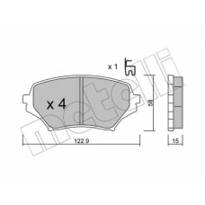 22-0870-0 METELLI Комплект тормозных колодок, дисковый тормоз