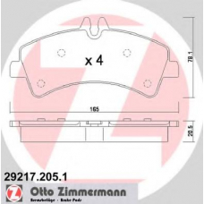 29217.205.1 ZIMMERMANN Комплект тормозных колодок, дисковый тормоз