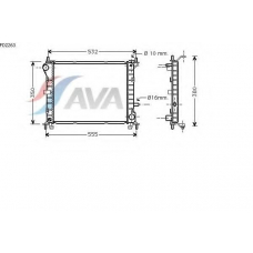 FD2263 AVA Радиатор, охлаждение двигателя