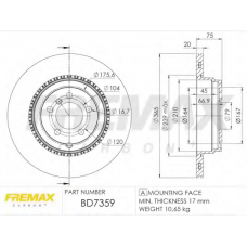 BD-7359 FREMAX Тормозной диск