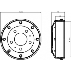 8DT 355 301-971 HELLA PAGID Тормозной барабан