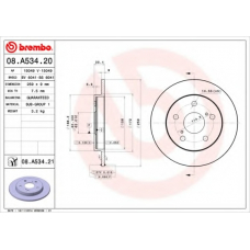 08.A534.21 BREMBO Тормозной диск