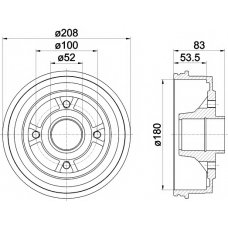 8DT 355 301-261 HELLA PAGID Тормозной барабан