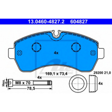 13.0460-4827.2 ATE Комплект тормозных колодок, дисковый тормоз