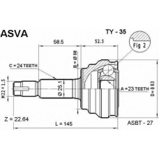 TY-35 ASVA Шарнирный комплект, приводной вал