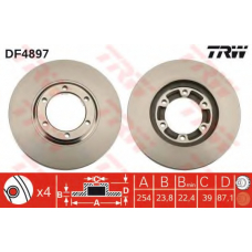 DF4897 TRW Тормозной диск