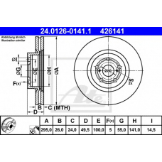 24.0126-0141.1 ATE Тормозной диск