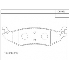 KD6596 ASIMCO Комплект тормозных колодок, дисковый тормоз