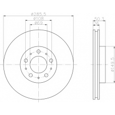 8DD 355 107-051 HELLA PAGID Тормозной диск