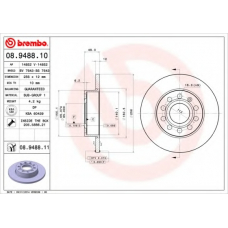 08.9488.10 BREMBO Тормозной диск