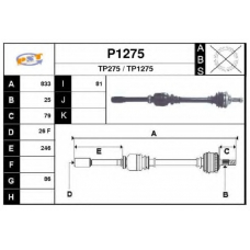 P1275 SNRA Приводной вал