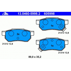 13.0460-5998.2 ATE Комплект тормозных колодок, дисковый тормоз