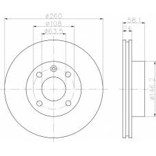 8DD 355 100-721 HELLA PAGID Тормозной диск