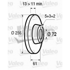 186205 VALEO Тормозной диск