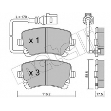 22-0554-0 METELLI Комплект тормозных колодок, дисковый тормоз