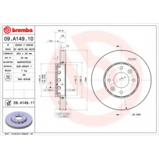 09.A149.10 BREMBO Тормозной диск