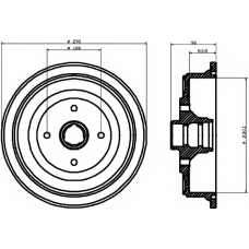 8DT 355 301-521 HELLA PAGID Тормозной барабан