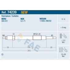 74239 FAE Свеча накаливания