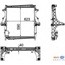 8MK 376 756-111 HELLA Радиатор, охлаждение двигателя