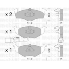 22-0206-3 METELLI Комплект тормозных колодок, дисковый тормоз