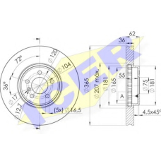 78BD1982-1 ICER Тормозной диск