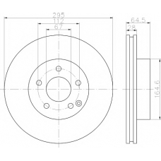 8DD 355 114-202 HELLA PAGID Тормозной диск