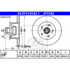 24.0113-0142.1 ATE Тормозной диск