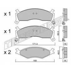 384.0 TRUSTING Комплект тормозных колодок, дисковый тормоз