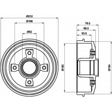 8DT 355 301-241 HELLA Тормозной барабан