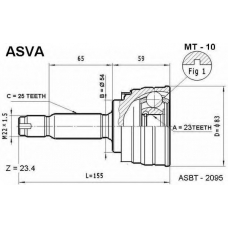 MT-10 ASVA Шарнирный комплект, приводной вал