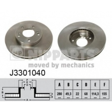 J3301040 NIPPARTS Тормозной диск