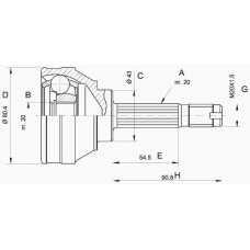 CVJ5001.10 OPEN PARTS Шарнирный комплект, приводной вал