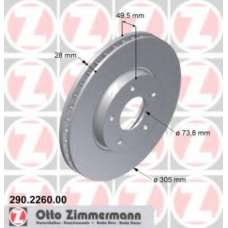 290.2260.00 ZIMMERMANN Тормозной диск