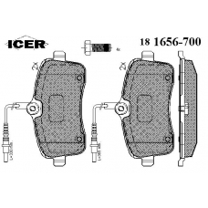 181656-700 ICER Комплект тормозных колодок, дисковый тормоз