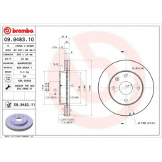 09.9483.10 BREMBO Тормозной диск