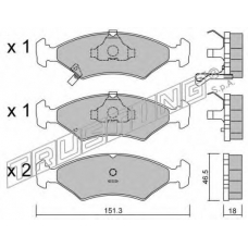 129.0 TRUSTING Комплект тормозных колодок, дисковый тормоз