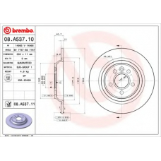 08.A537.11 BREMBO Тормозной диск