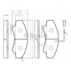 0 986 TB2 431 BOSCH Комплект тормозных колодок, дисковый тормоз