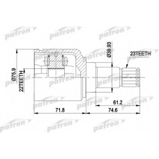 PCV5026 PATRON Шарнирный комплект, приводной вал