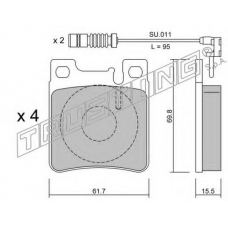 583.0W TRUSTING Комплект тормозных колодок, дисковый тормоз
