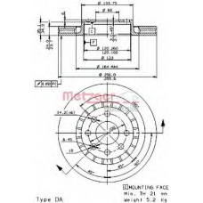 24695 E METZGER Тормозной диск