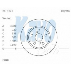 BR-9320 KAVO PARTS Тормозной диск