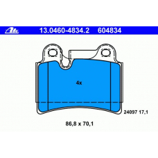 13.0460-4834.2 ATE Комплект тормозных колодок, дисковый тормоз