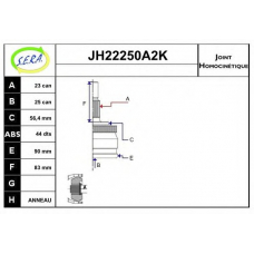 JH22250A2K SERA Шарнирный комплект, приводной вал