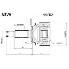 HN-FD2 ASVA Шарнирный комплект, приводной вал