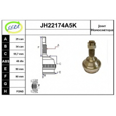 JH22174A5K SERA Шарнирный комплект, приводной вал