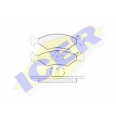 180329-200 ICER Комплект тормозных колодок, дисковый тормоз