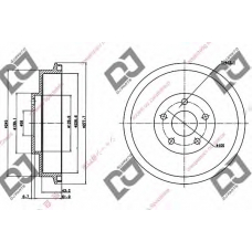 BR1025 DJ PARTS Тормозной барабан