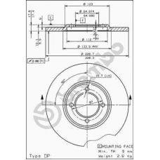 08.2266.10 BREMBO Тормозной диск