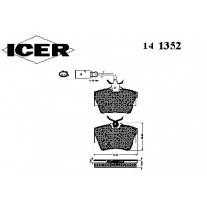 141352 ICER Комплект тормозных колодок, дисковый тормоз